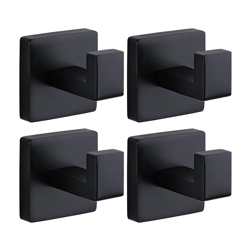 Robe Hook Adhesive - Mattschwarzer Handtuchhaken aus Edelstahl, Robuster Wandmontierter