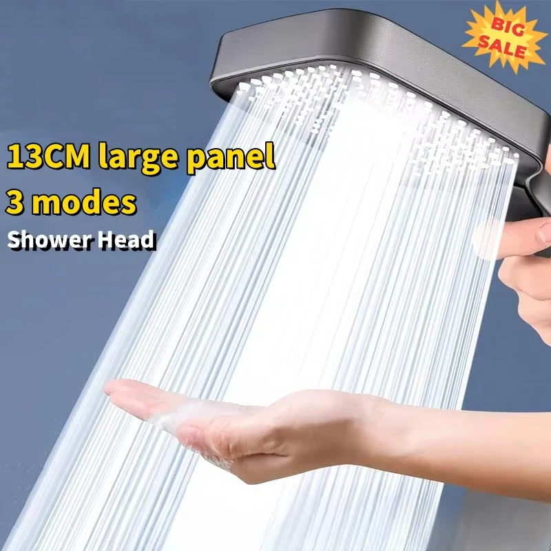 Home Bathroom Upgrades - Großer Duschkopf 13cm Hochdruck-Massage 3 Modi