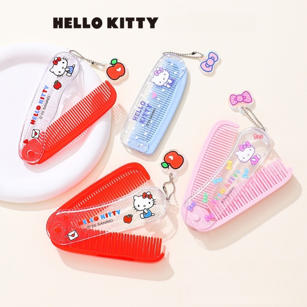 Home Theater Bathroom - Sanrio Original faltbarer Haarkamm mit Spiegel,