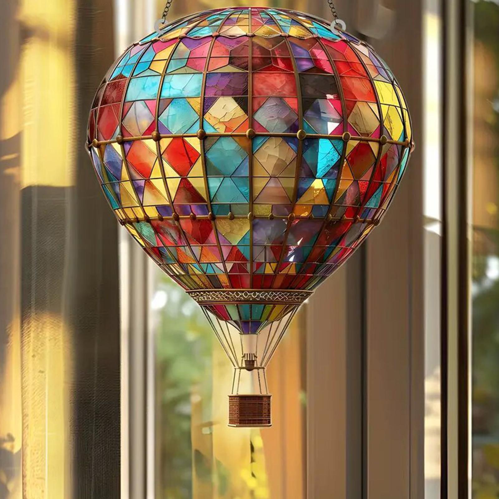 Home Bathroom Door Design - Sonnenfänger, Außenfenster, Sonnenfänger, Acryl, flach, Heißluftballon-Design,