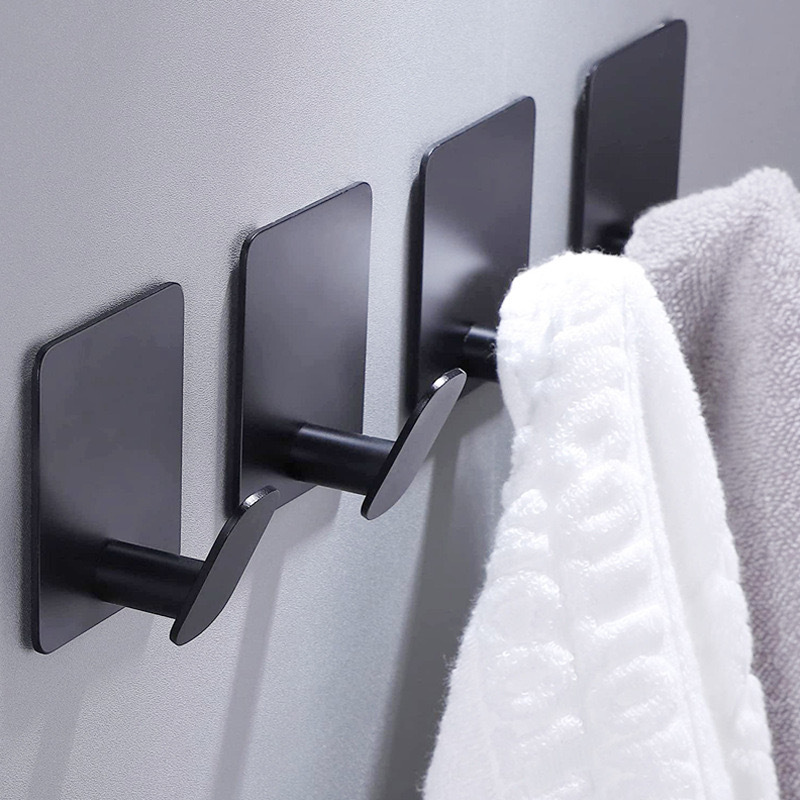 Robe Hook Adhesive - 4/1 Stück Edelstahl Badezimmer-Kleiderhaken Selbstklebender Wandhaken