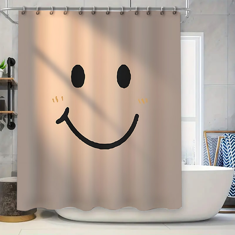Home Bathroom Upgrades - Niedlicher Duschvorhang im Lächeln-Gesichtsdesign für Badezimmer