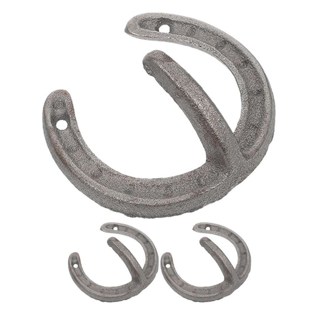 Home Bathroom Decor - 3 Stück Hufeisenförmige Wandhaken aus Eisen,