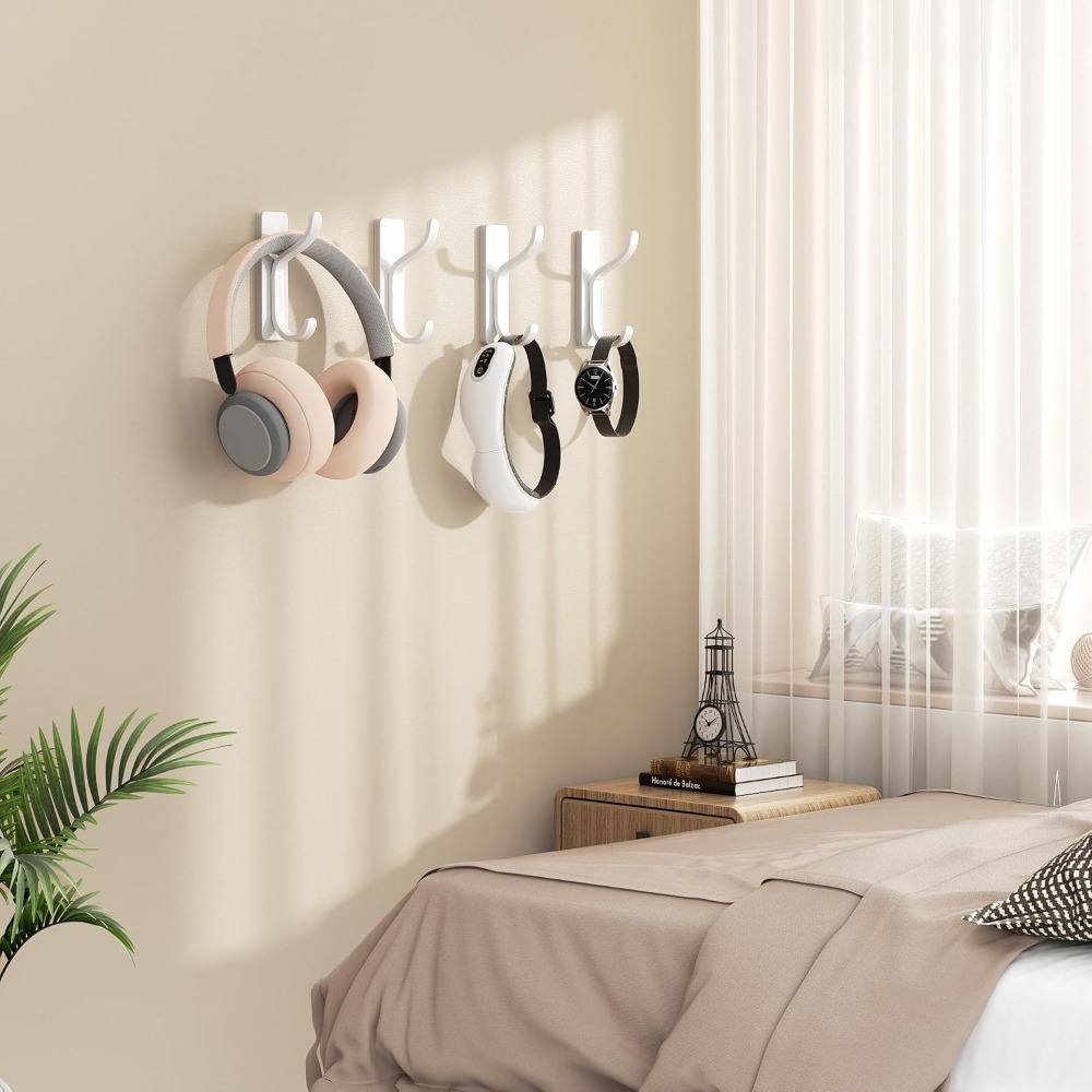 Robe Hook Adhesive - Schwerlast-Klebehaken 4er-Pack Starke Klebende Metallhaken für