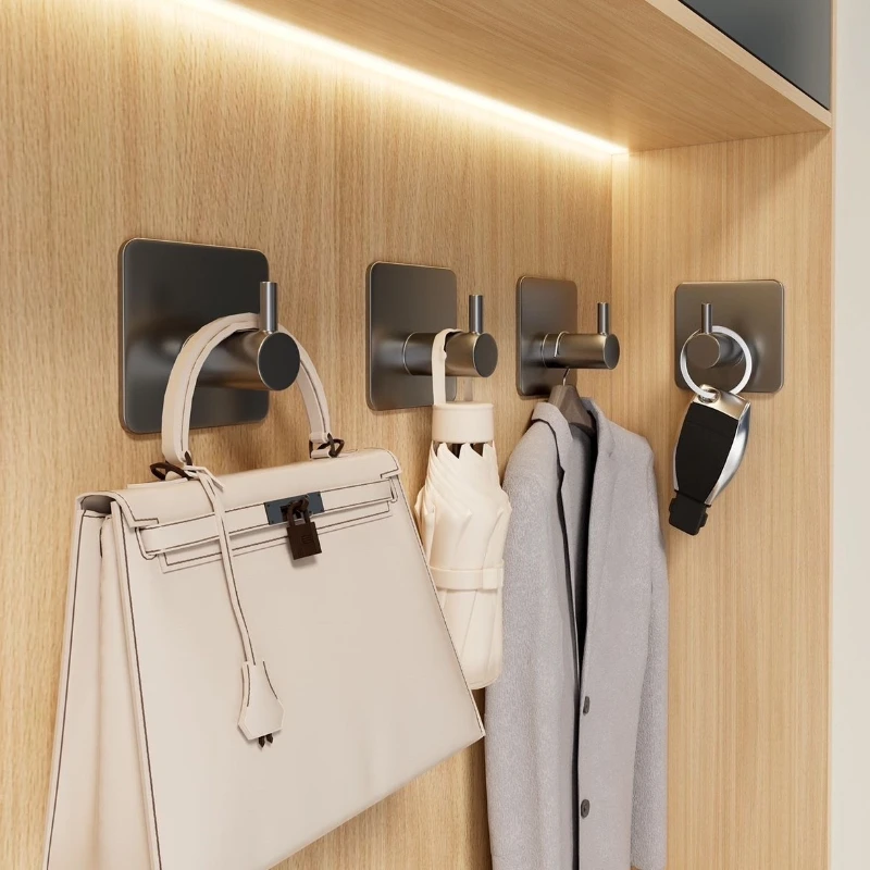 Robe Hook Adhesive - 1-5 Stück Selbstklebende Badezimmer-Kleiderhaken aus Edelstahl