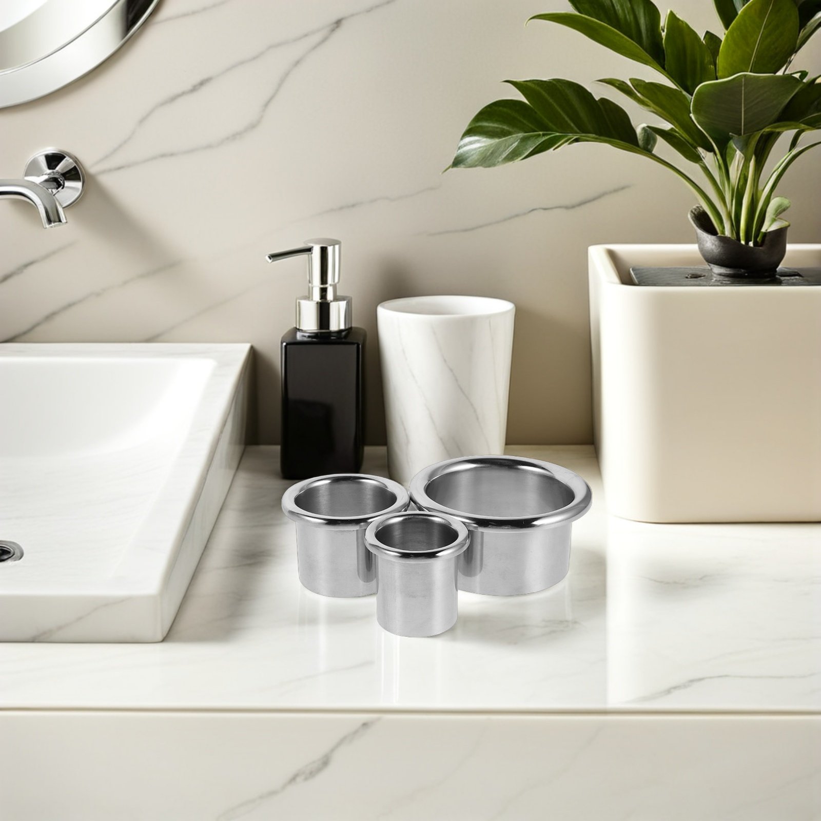 Home Goods Bathroom Storage - 3-teiliger Edelstahl-Haartrocknerhalter, Sicherer Föhn-Organizer, Aufbewahrungsregal für