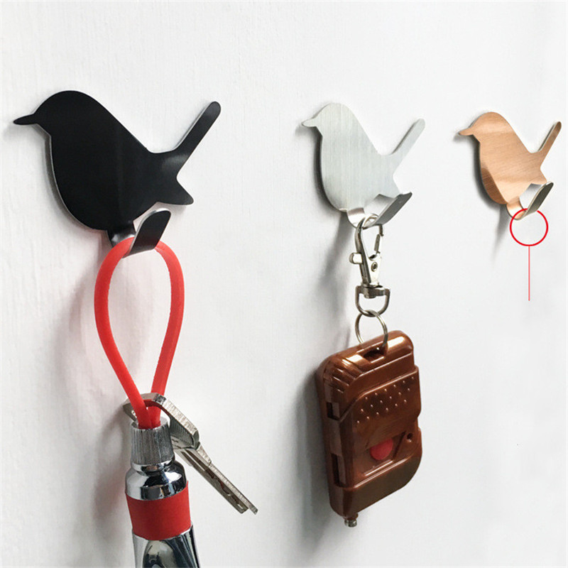 Robe Hook Adhesive - 2 Stück selbstklebende Haken, Vogelmuster, Aufbewahrungshalter