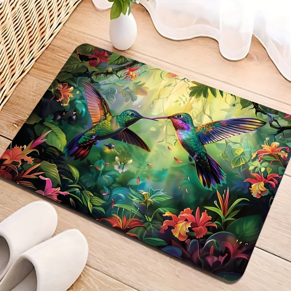 Home Bathroom Door Design - VIKAMA Spring Hummingbird Tropical Design Bodenmatte,