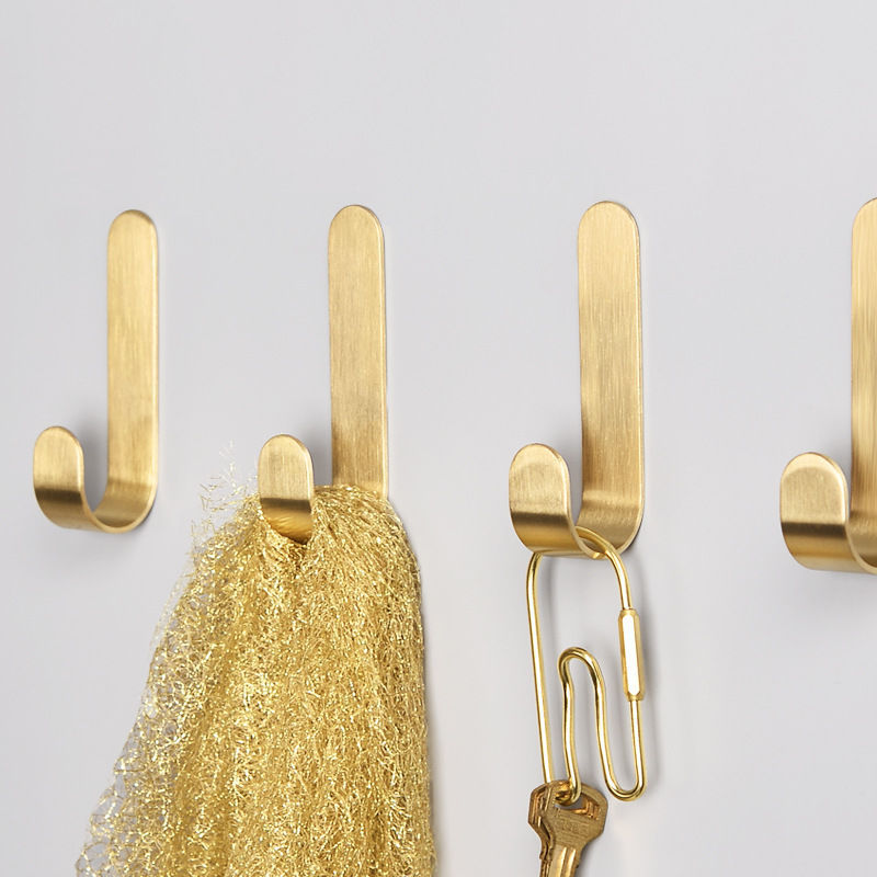 Robe Hook Adhesive - 1-5 stücke Messing Wand Haken Stanzen-freies