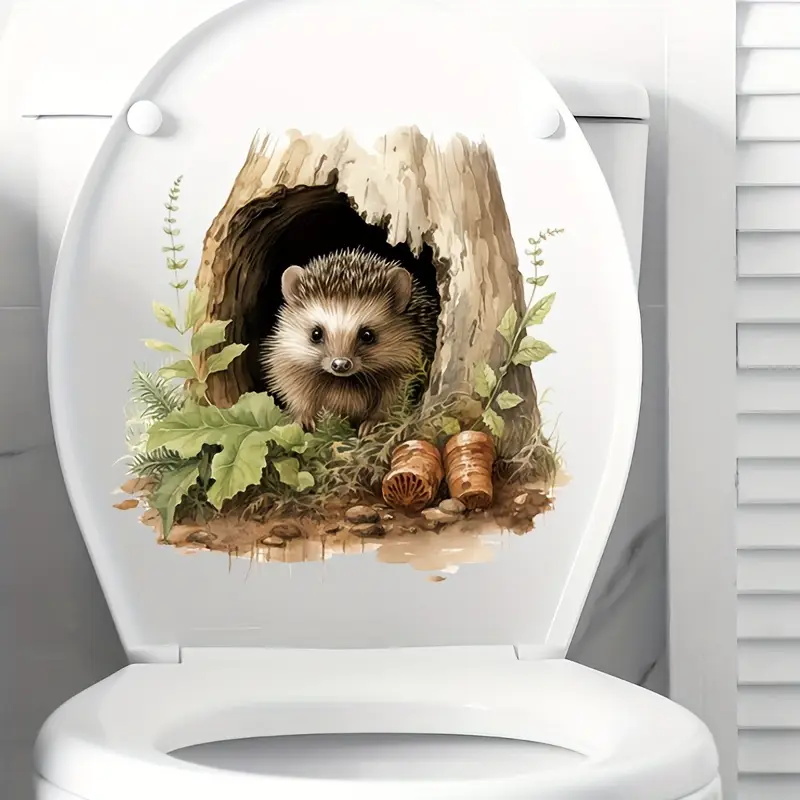 Home Bathroom Door Design - Kleiner Igel-Loch-Aufkleber, Toilettentank-Aufkleber, dekorative Wandaufkleber für
