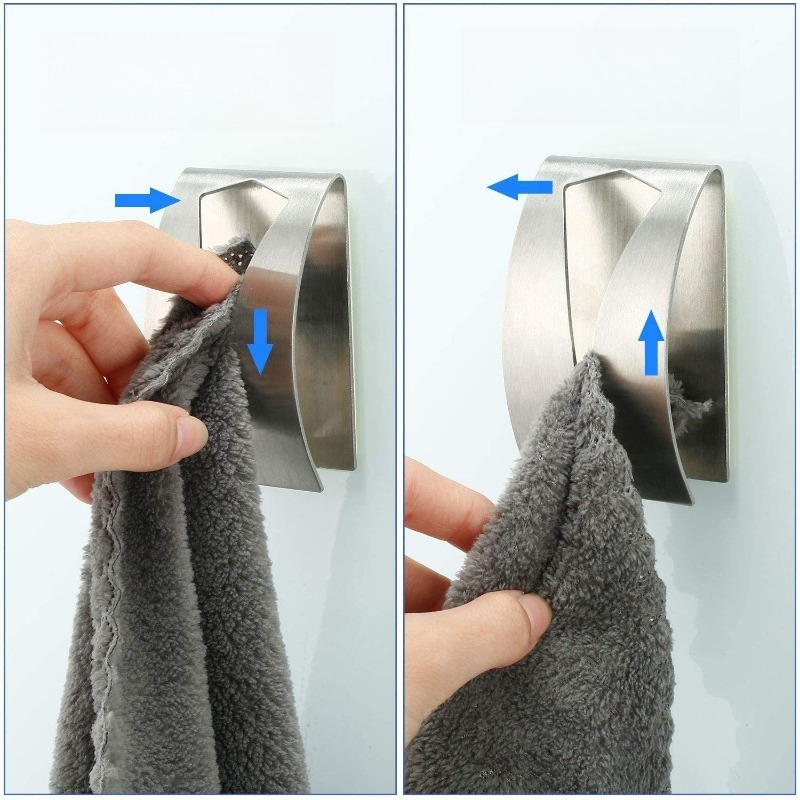 Robe Hook Adhesive - Selbstklebende Handtuchhaken aus Edelstahl, Bohrfreie Wandhaken,