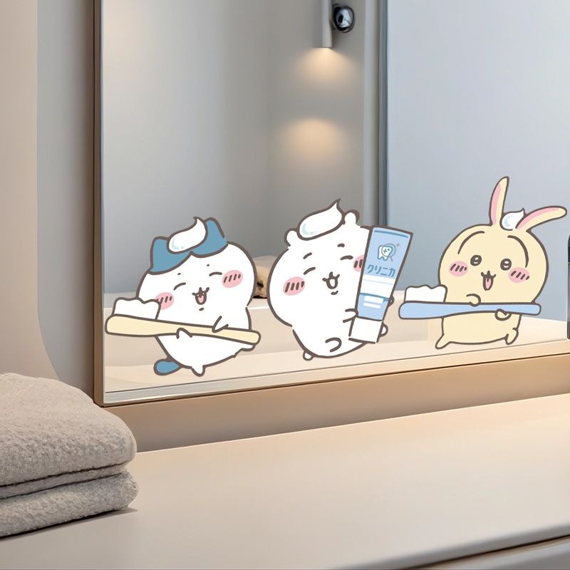 Heiße Chiikawa Spiegelaufklebe – Home Theater Bathroom Bewertung und Preis
