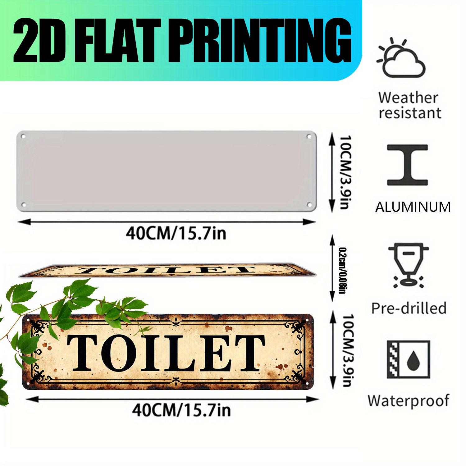 2D Flat, Vintage Aluminium Wan – Home Bathroom Decor Bewertung und Preis