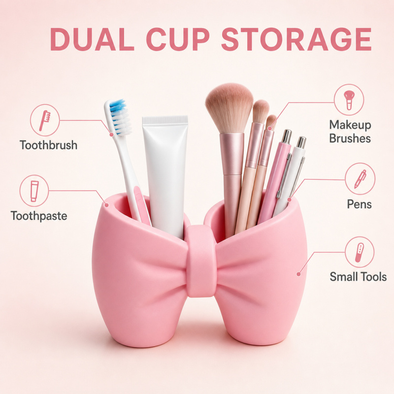 Bow Zahnbürstenhalter, niedlic – Home Goods Bathroom Storage Bewertung und Preis