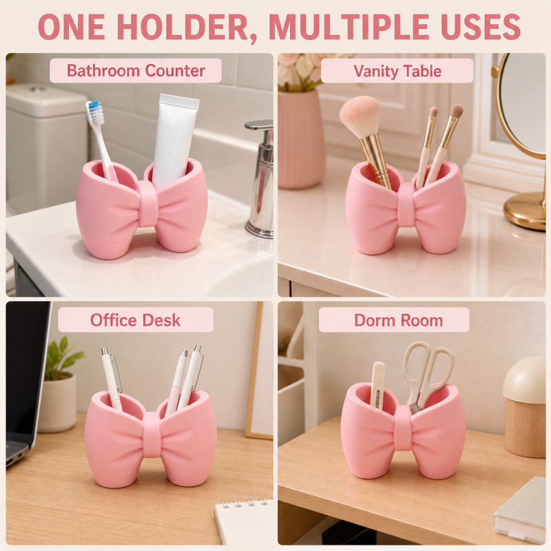 Bow Zahnbürstenhalter, niedlic – Home Goods Bathroom Storage Bewertung und Preis