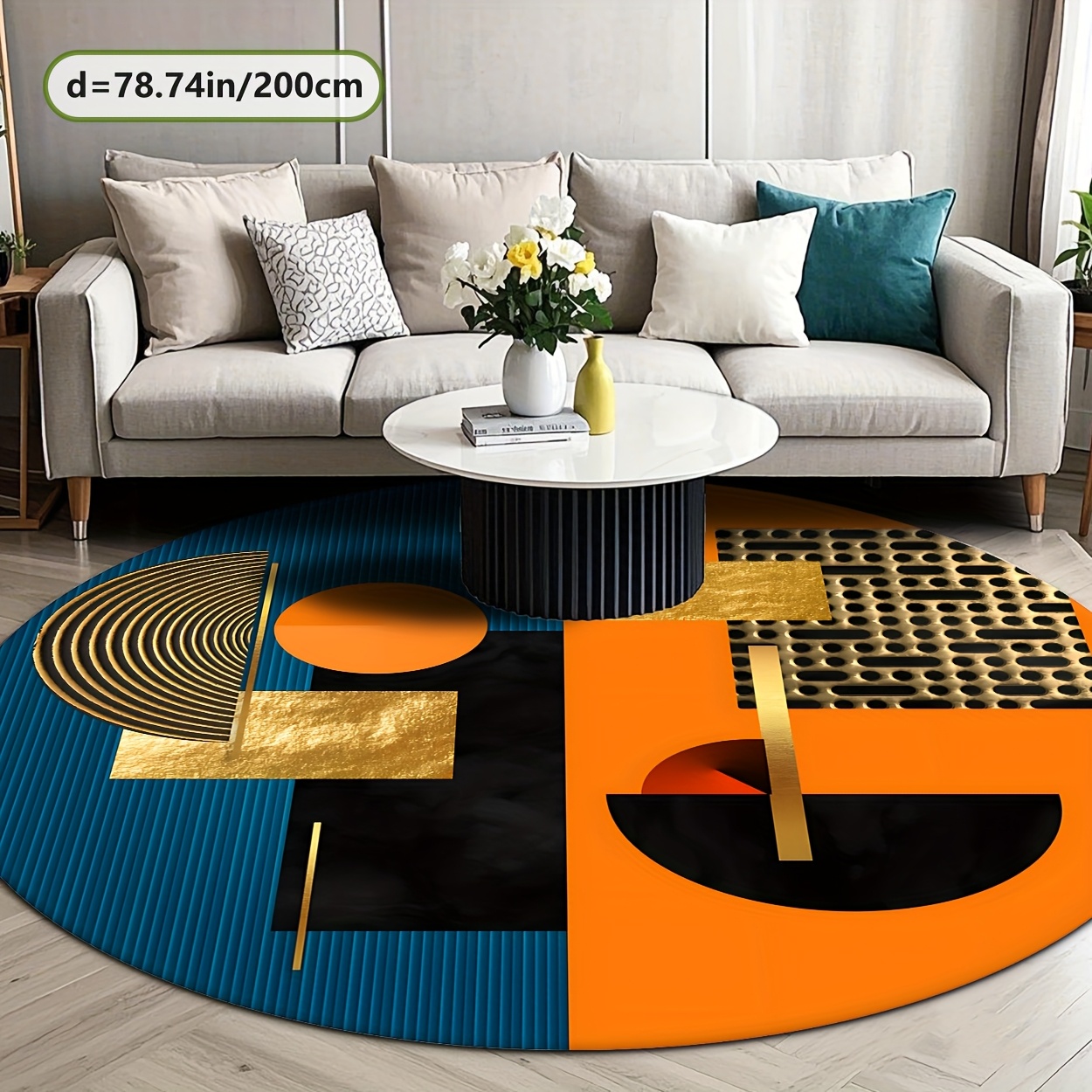 Orange Blau Gold Abstrakter Ge – Home Bathroom Door Design Bewertung und Preis