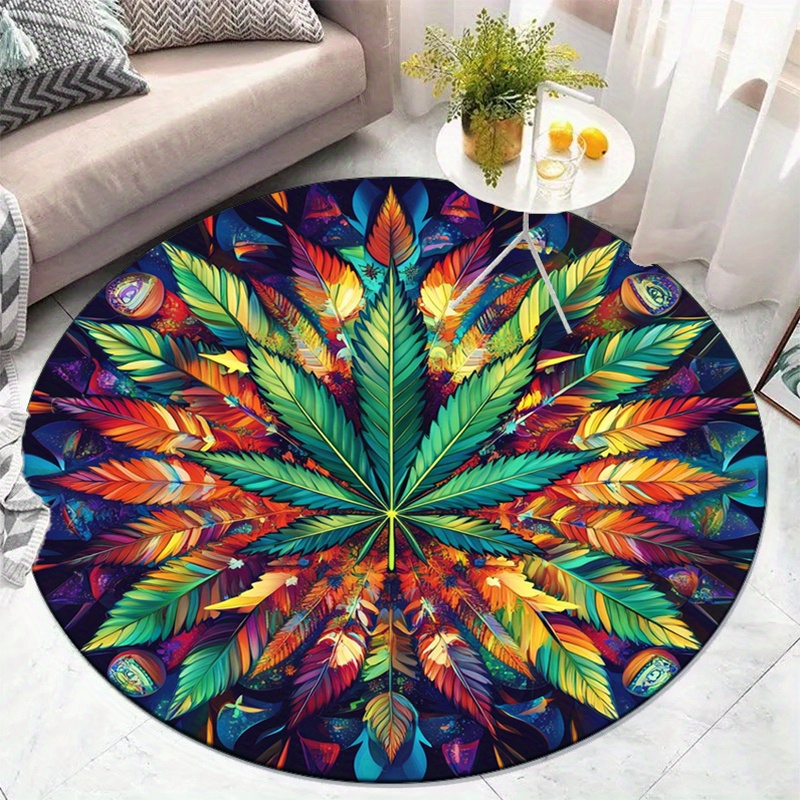 Bunter Feder-Mandala-Rundteppi – Home Bathroom Door Design Bewertung und Preis
