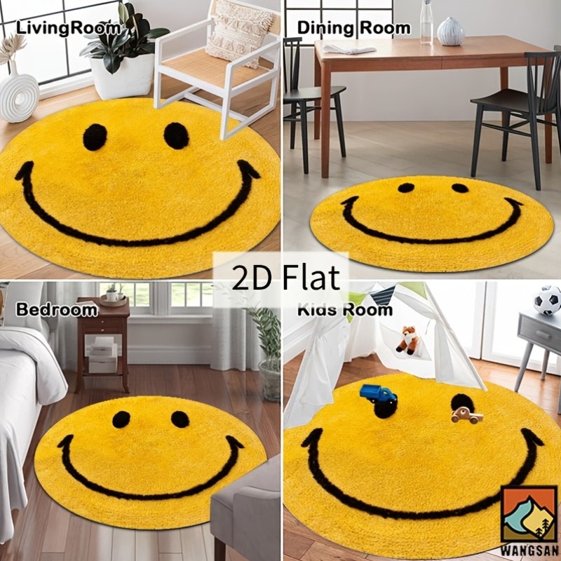 2D Runder Flanell-Teppich Smil – Home Bathroom Door Design Bewertung und Preis