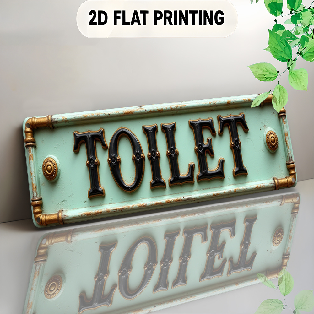 2D-Toilettenschild „Flat, Vint – Home Bathroom Decor Bewertung und Preis