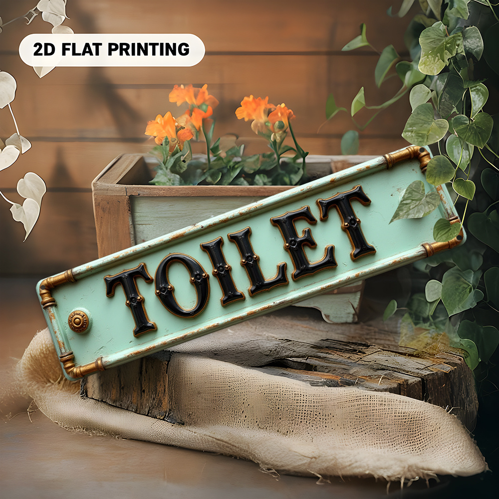 2D-Toilettenschild „Flat, Vint – Home Bathroom Decor Bewertung und Preis