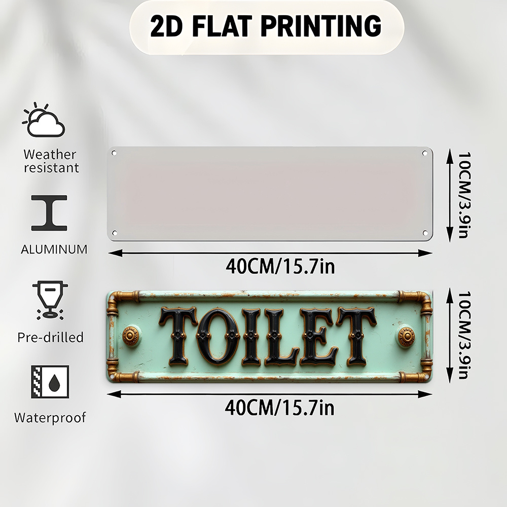 2D-Toilettenschild „Flat, Vint – Home Bathroom Decor Bewertung und Preis