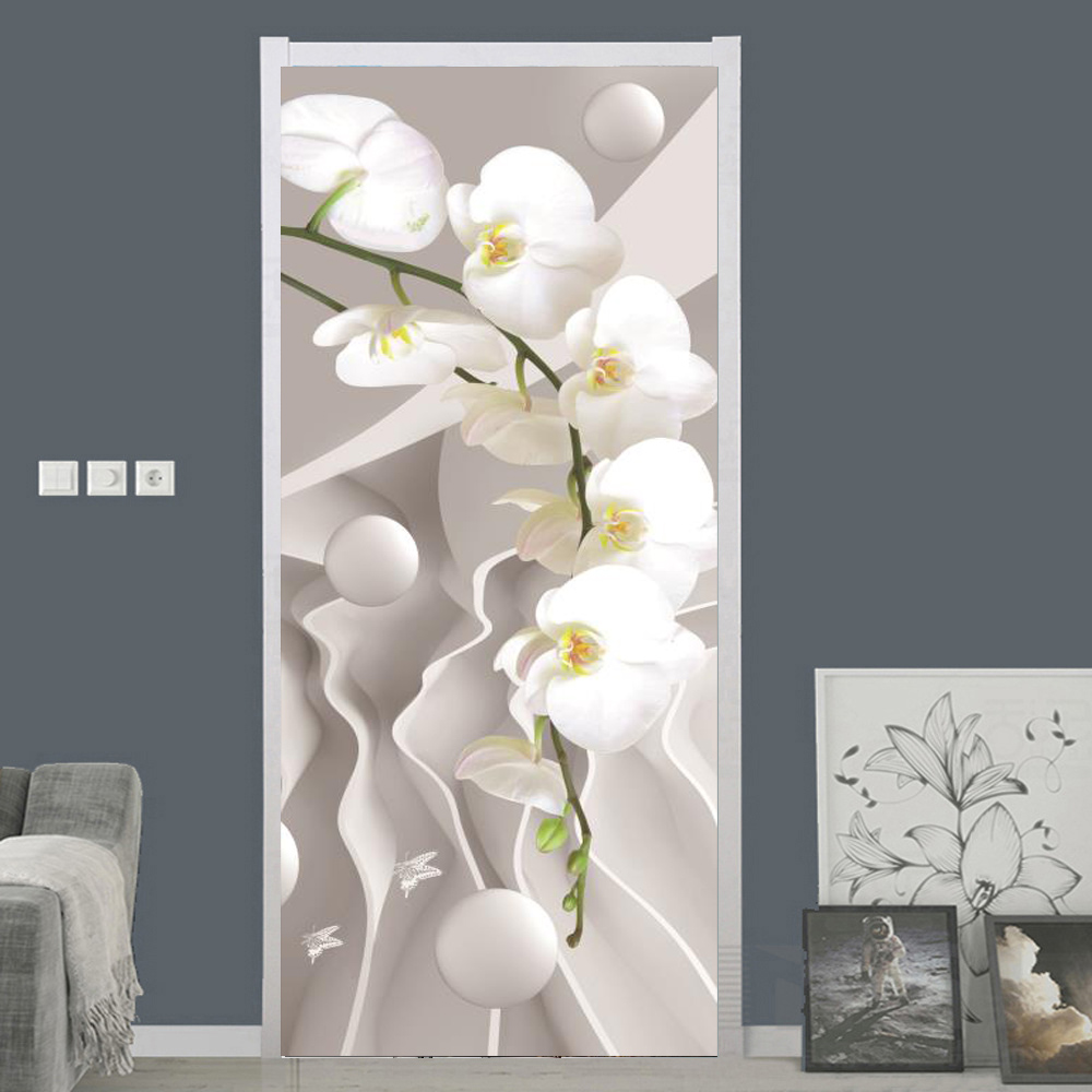 Weiße Rose Blumentapete für Tü – Home Bathroom Door Design Bewertung und Preis